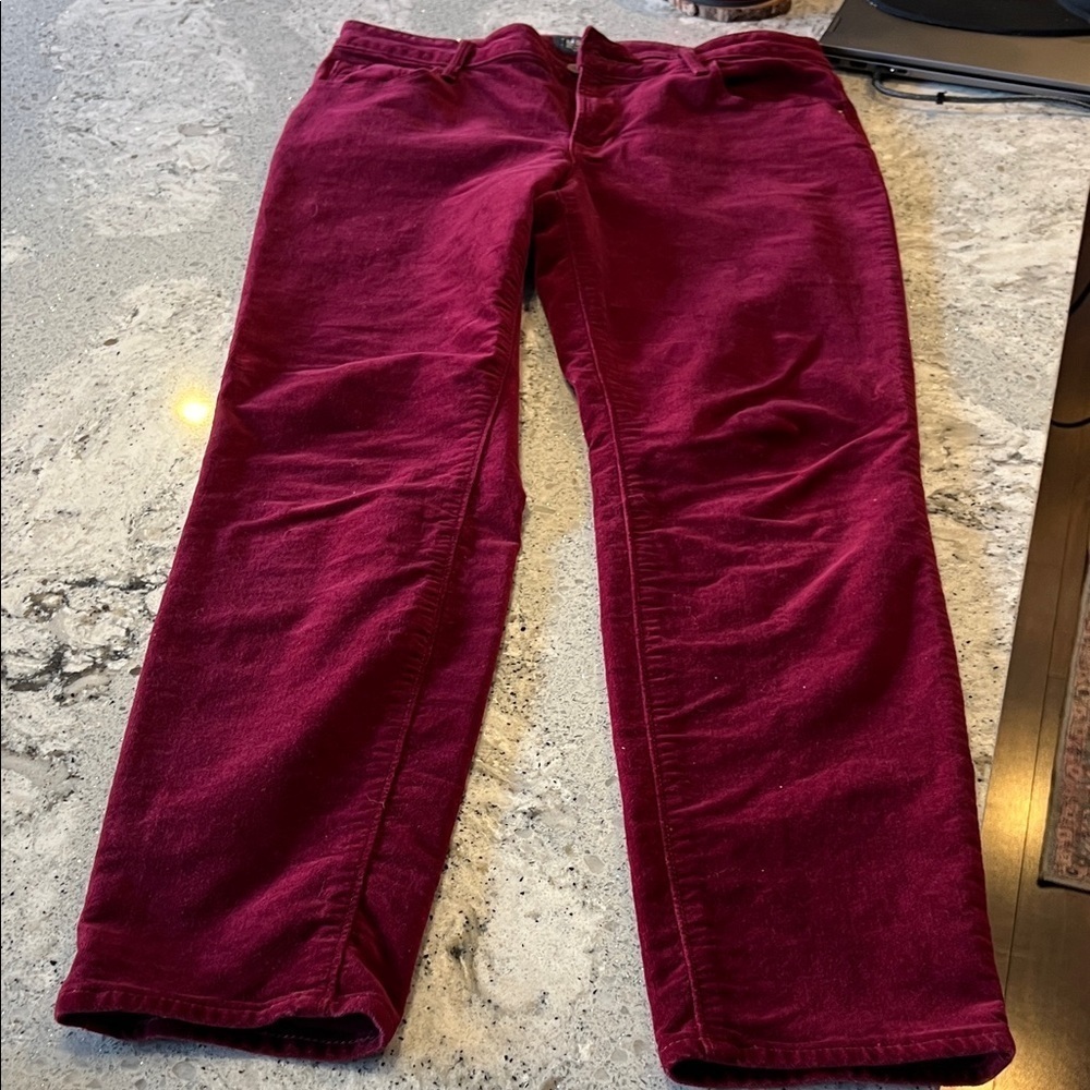 Old Navy Burgundy Velvet Pants Size 10 - Picture 6 of 7